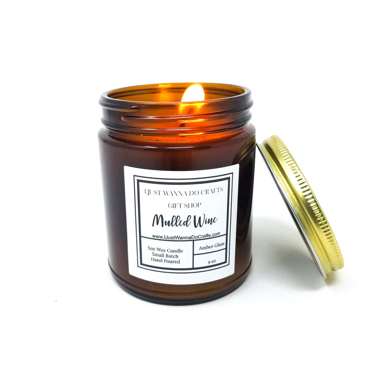 Mulled Wine Scented Hand Poured Candle With Lid Organic Soy Wax