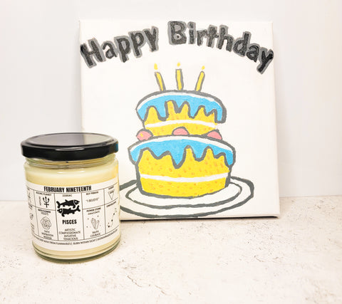 Personalized Birthday Candle with Happy Birthday Paint-by-Number Kit